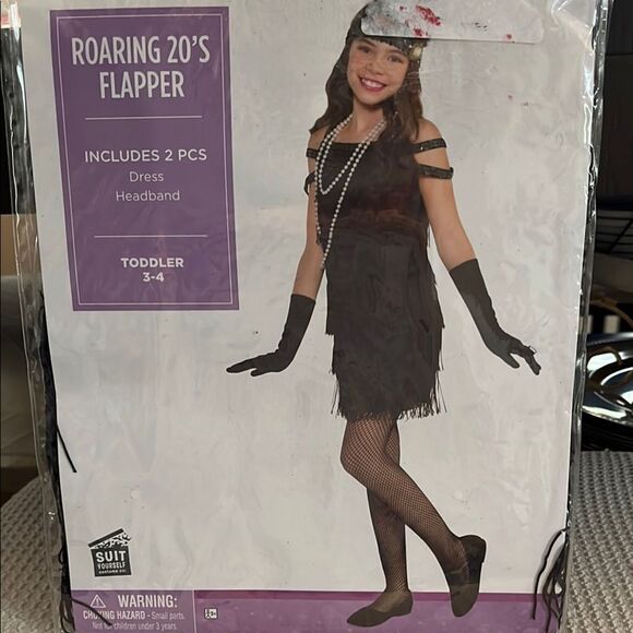 Roaring 20's Flapper Costume for Kids - Black - Picture 1 of 5